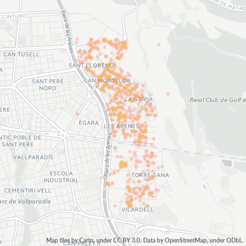 08227 Mapa de calor de densidad empresarial