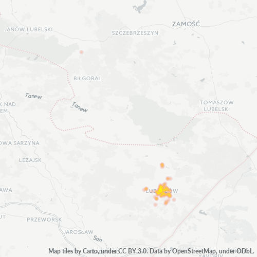 37-600 Mapa intensywności działalności gospodarczej