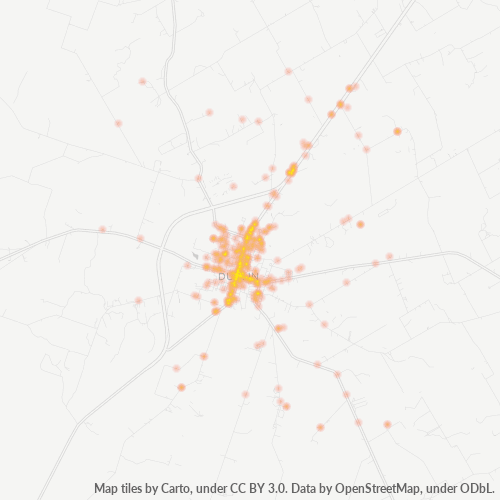 76446 Business Density Heatmap