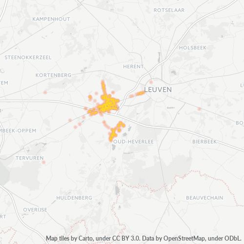 Heatmap voor postcode 3060