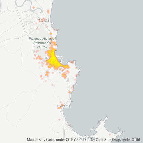 88330-000 Mapa de calor de densidad empresarial
