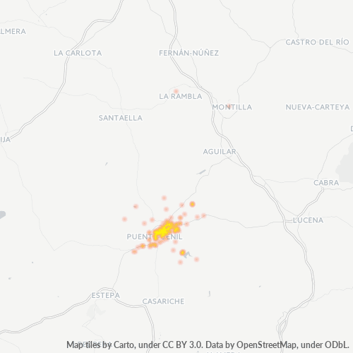 Mapa de calor para código postal 14500