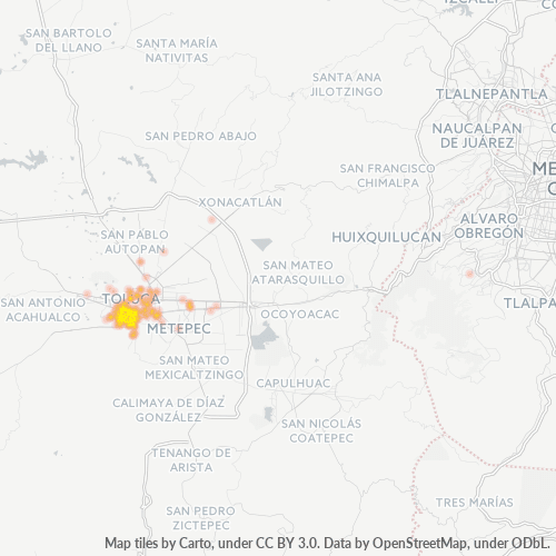 50170 Mapa de calor de densidad empresarial