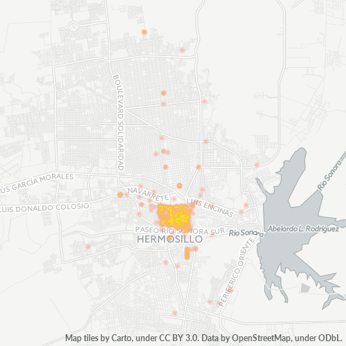 83260 Mapa de calor de densidad empresarial
