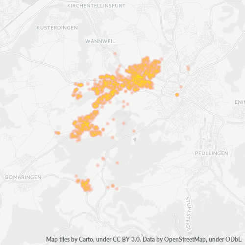Heatmap für plz 72770