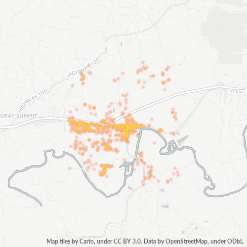 63069 Business Density Heatmap