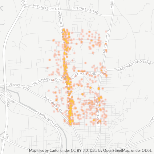 16105 Business Density Heatmap