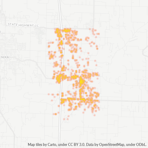 65721 Business Density Heatmap