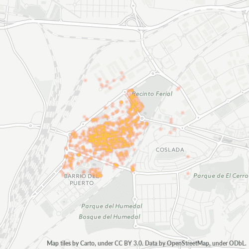 28821 Mapa de calor de densidad empresarial