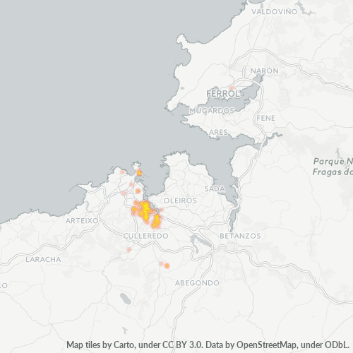 Mapa de calor para código postal 15174