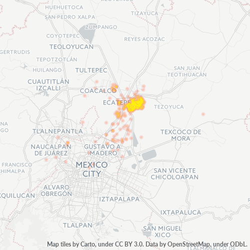55070 Mapa de calor de densidad empresarial