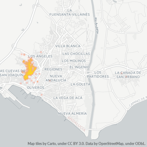 Mapa de calor para código postal 04003