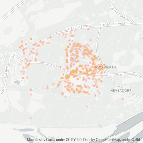 Heatmap voor postcode 6865