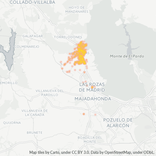 28290 Mapa de calor de densidad empresarial
