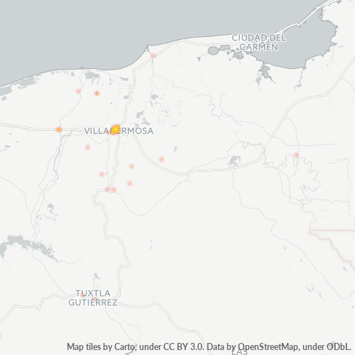 86040 Mapa de calor de densidad empresarial