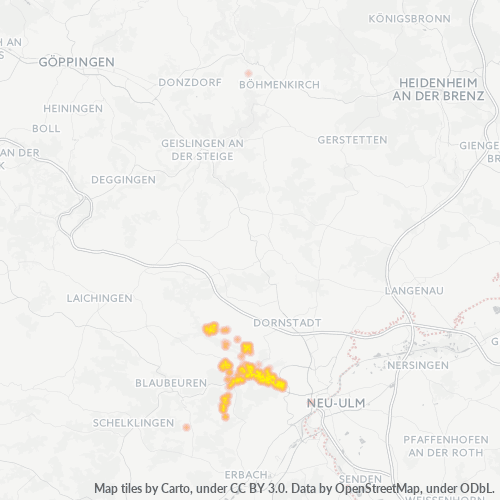 Heatmap für plz 89134