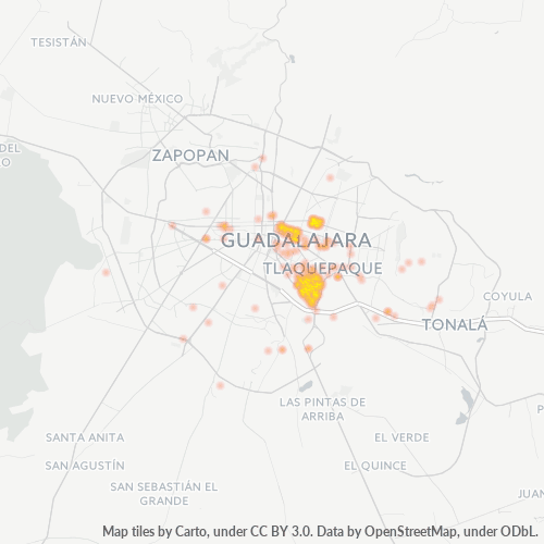 44890 Mapa de calor de densidad empresarial