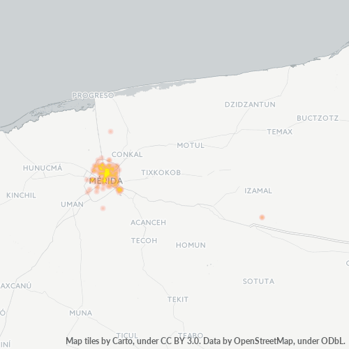 97100 Mapa de calor de densidad empresarial