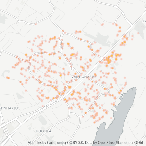 00950 Yritystiheys lämpökarttana