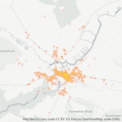 Heatmap für plz 17109
