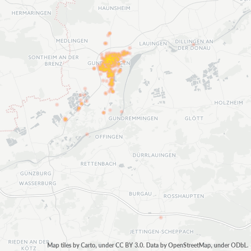 Heatmap für plz 89423