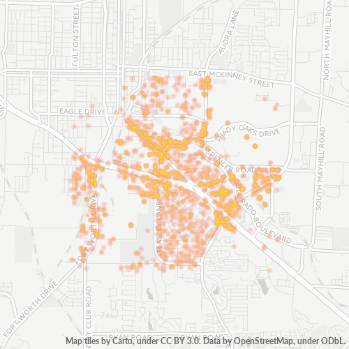 76205 Business Density Heatmap