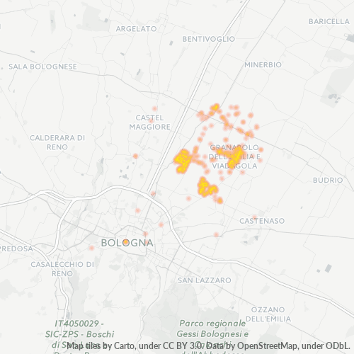 40057 Mappa di concentrazione per la densità di aziende