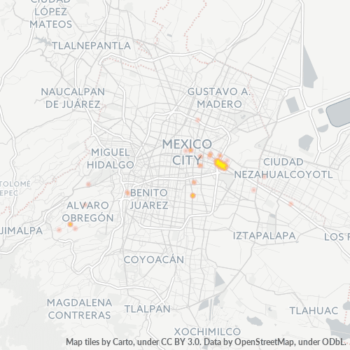 15010 Mapa de calor de densidad empresarial