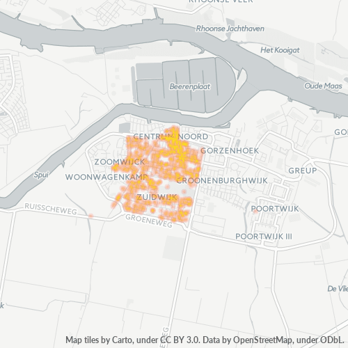 Heatmap voor postcode 3262
