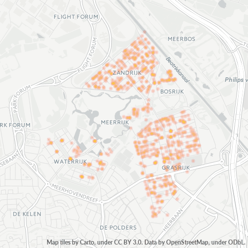 Heatmap voor postcode 5658