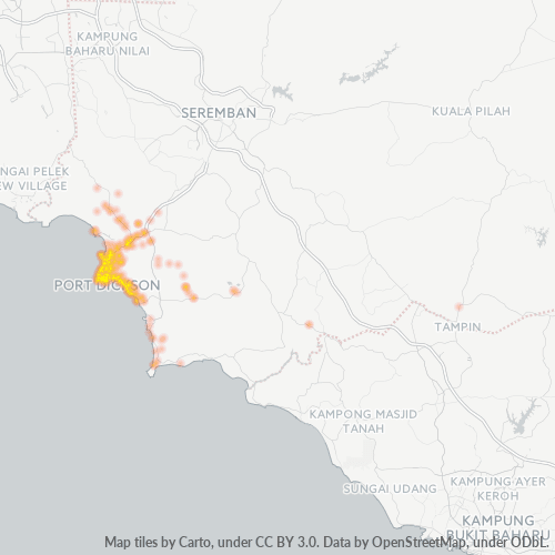 71000 Heatmap Ketumpatan Perniagaan