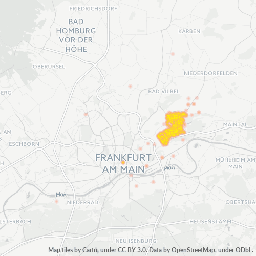Heatmap für plz 60388