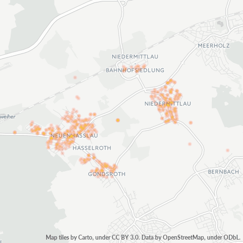Heatmap für plz 63594