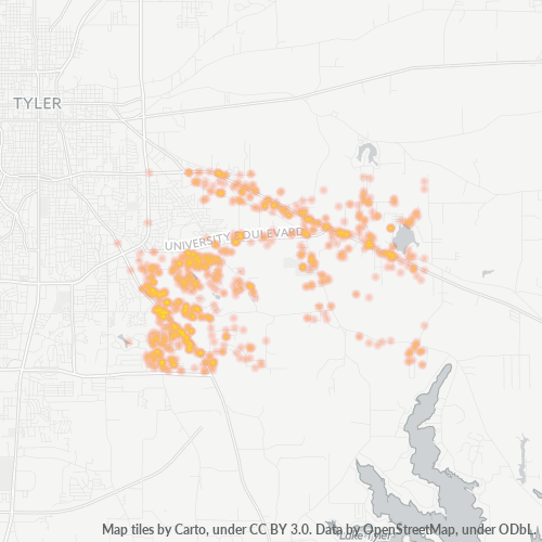 75707 Business Density Heatmap