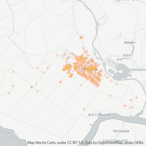 Heatmap voor postcode 3214