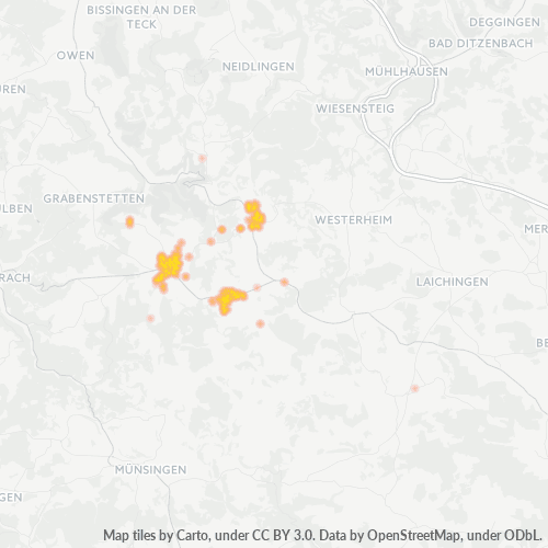 Heatmap für plz 72587