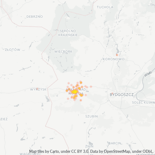 89-100 Mapa intensywności działalności gospodarczej