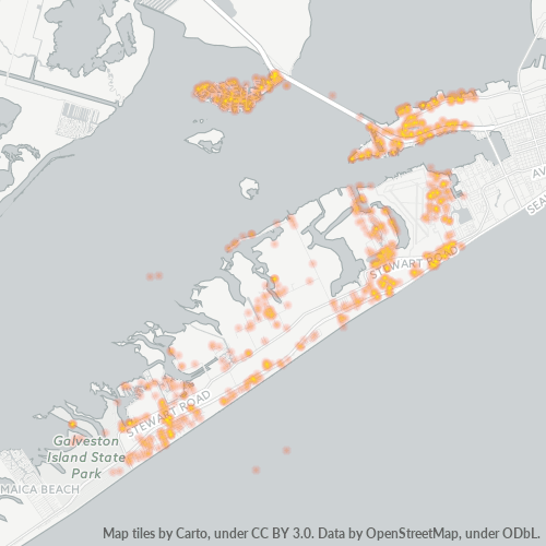 77554 Business Density Heatmap