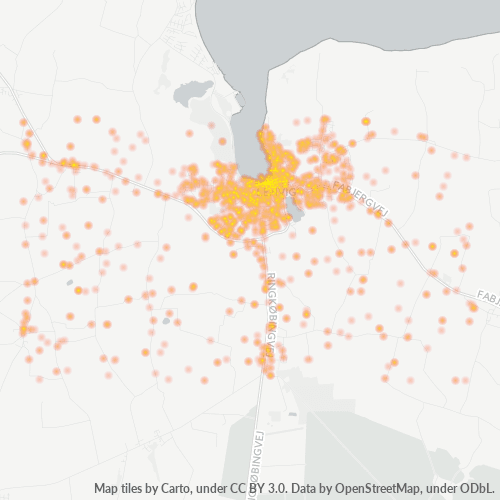 7620 Heatmap over forretningstæthed