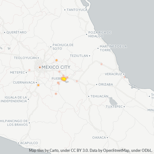 72810 Mapa de calor de densidad empresarial