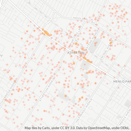 94027 Business Density Heatmap