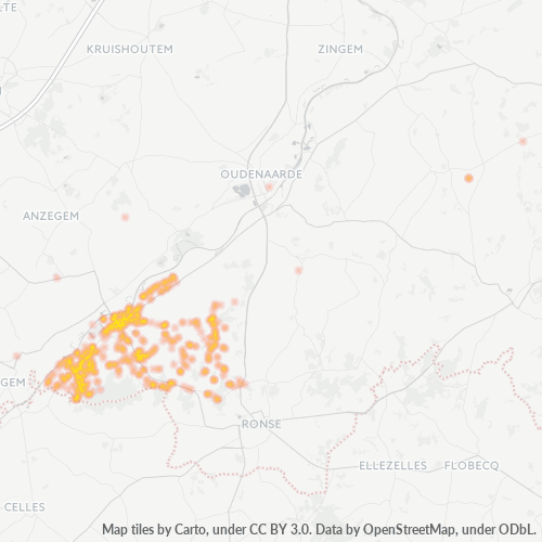 Heatmap voor postcode 9690