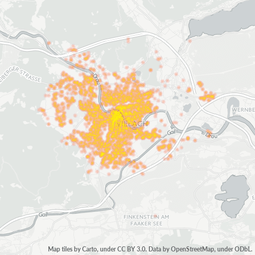 9500 Standortdichte-Heatmap