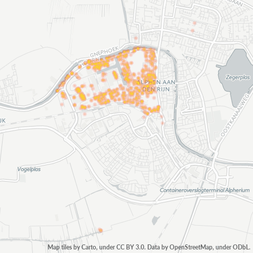 Heatmap voor postcode 2404