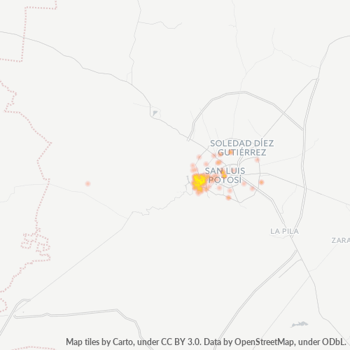 78216 Mapa de calor de densidad empresarial