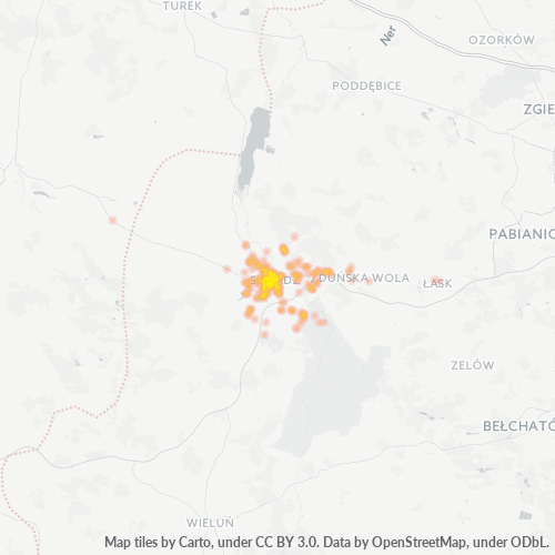 98-200 Mapa intensywności działalności gospodarczej