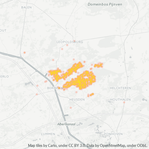 3582 Thermocarte de densité d'activité