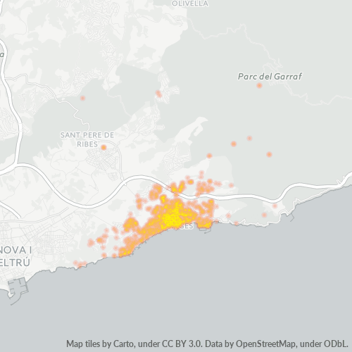 Mapa de calor para código postal 08870