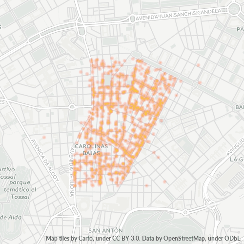 03012 Mapa de calor de densidad empresarial