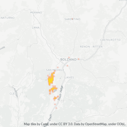 Mappa di calore per cap 39052